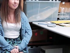 Shea Blaze gets punished by the LP Officer and she gets down on her knees to suck off his throbbing cock!