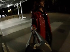 cd ass girls anal going out in shiny black & red