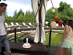 Amazing Outdoor Ffm Three-way Sex