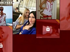 sexy długowłosy długonoga blondynka tańczy na kamery