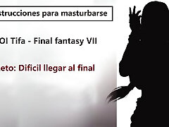 JOI hentai en espanol, Tifa te ha descubierto. Completo.