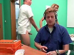 Doctor bangs blonde behind hubbys back