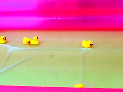 Asian babes pee in paddling pool