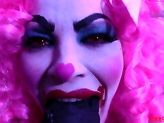 Clown girl savagely ass fucked and tormented by master