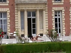Naughty multiple orgasm gangbang french brunette hard sodomized by the gardener