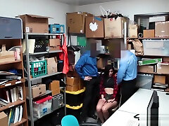 Tiny Thief Audrey Royal Gets Royally Punished By TWo Cocks