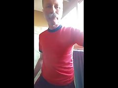 bathtub piss through leg of shorts