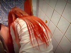 teacher fucks student in the toilet and cum in pussy