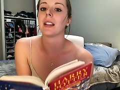 Hysterically reading Harry Potter while sitting on a vibrator