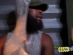Black young phone vacation stimulates the officers asshole
