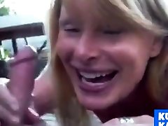 Crazy hot blonde MILF makes BJ vid.