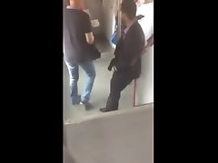 grabbing bulge in train