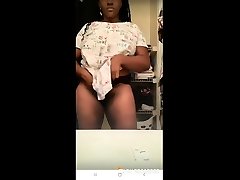 Ebony amateur rubbing her wet panties