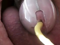 Wife gives me extreme clit lick orgasm through chastity device