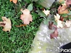 Euro street whore picked up sex 40 yung fucked doggystyle outdoor