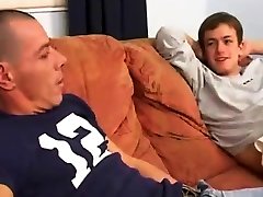 Tattooed fit daddy slides his cock into twinks tight opening