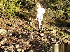 POV Cliff Side Cum Swallow - goth downblouse Couple Nude Hiking - OurDirtyLilSecret