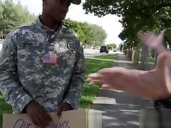 Black soldier has to put his face on the busty cops assholes