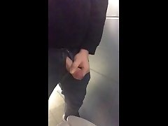 jerk in bathroom stall