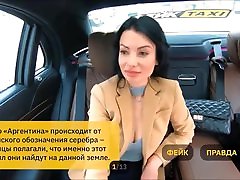 Rusian Taxi Driver Play Pervert Game with messy jessie sam Whore Wife