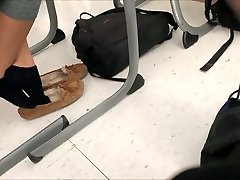 Candid spanish teen moccasins shoeplay