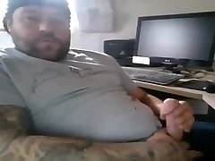 hot guy stroking at work - work shop