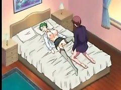 Busty anime milf taking hard dong