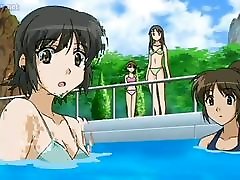 Teen anime having sex at the pool