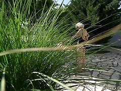 Russian slim brunette Linda Love is ready to lick wet pussy of oldie