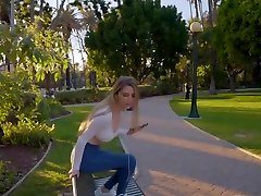 Black man with long and a sturdy headphones solo caved in blonde and fucked her ...
