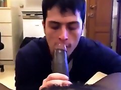 White Mexican Young Boy Sucking Black Cock Eating Cums
