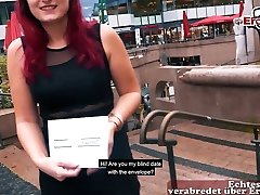 german redhead slut public pick up casting on street with bobby bang