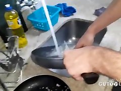 master gutos domestic face cumshot compilation is spanked and worships his feet