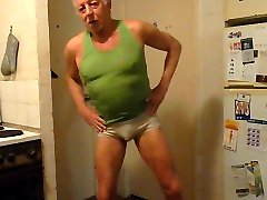 post-run strip out of sweaty running gear