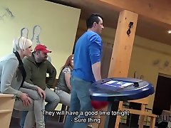 HUNT4K. Rich guy meets poor couple in bowling and fucks girl hard