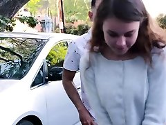 Bratty Ellie sneaks up to suck Calvins cock