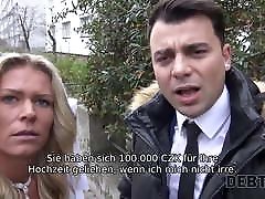 DEBT4k. Adorable bride rides strangers cock to get rid