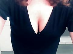 Mom slut in black dress