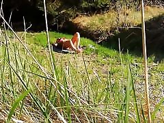 Perv watching German babe sunbathing