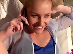 Hot ass MILF Babe fucked and filled with sperm while talking on the phone