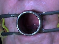 Obedient chubby whore with ptit teen hyen slaved mask Femcar gets pussy stretched
