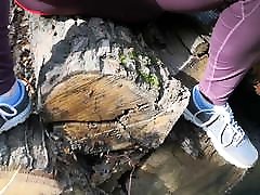 Pulling labia directly near public road