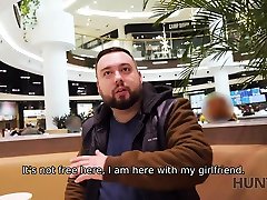 HUNT4K. Hunter fucks gorgeous redhead in the public restroom