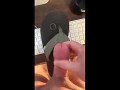 sperm wad on flip-flops