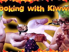 Cooking with Kiwwi and eating CUM covered BACON!