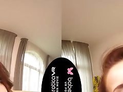 Solo redhead, Victoria Daniels drills her pussy, in VR