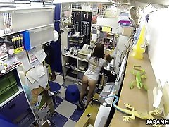 Japanese teen brunette, orgasm through nipple play amateur mit tier is masturbating at work, uncensored