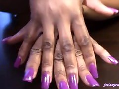 Long Nails: Violet Vibes and Lotion