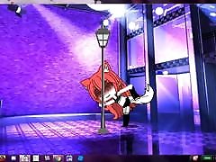 crazy cat girl strips on pole