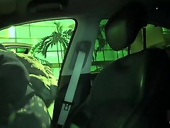Night asian cum inside blowjob in the car